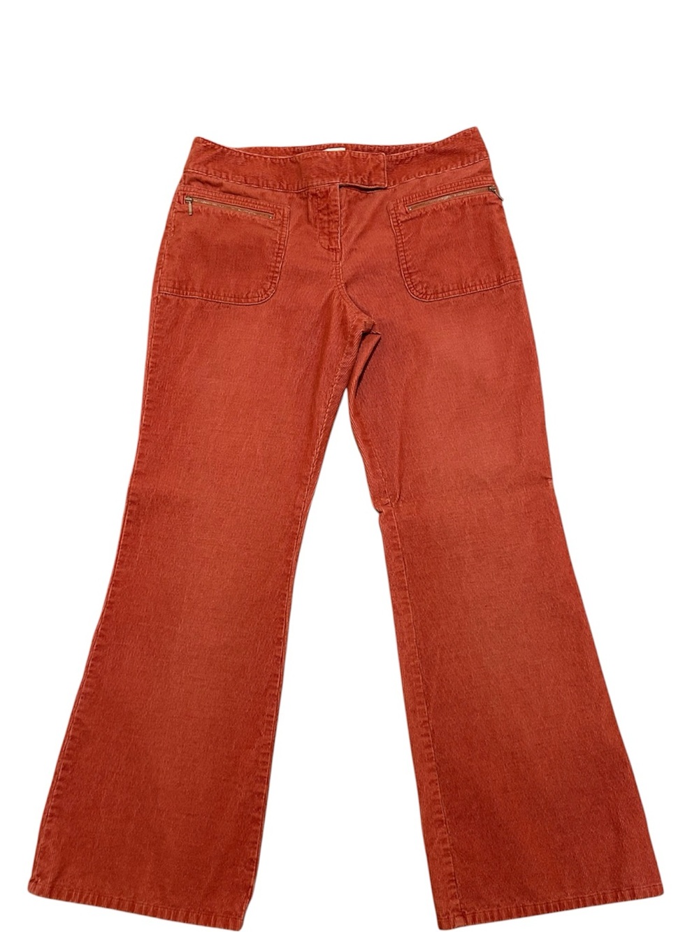 Ann Taylor LOFT Low Rise Wide Leg Bootcut Zippered Corduroy Pants Size 10